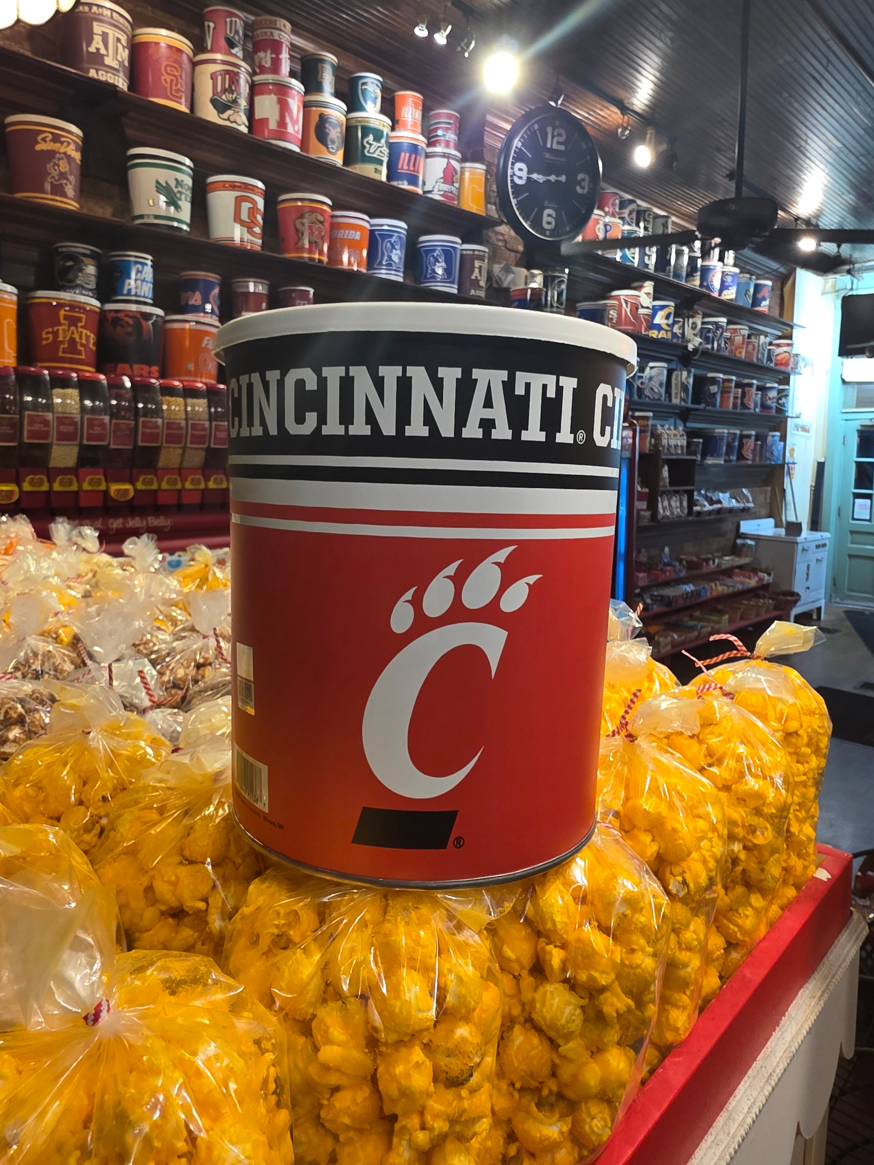 1 Gallon University of Cincinnati Popcorn Tin