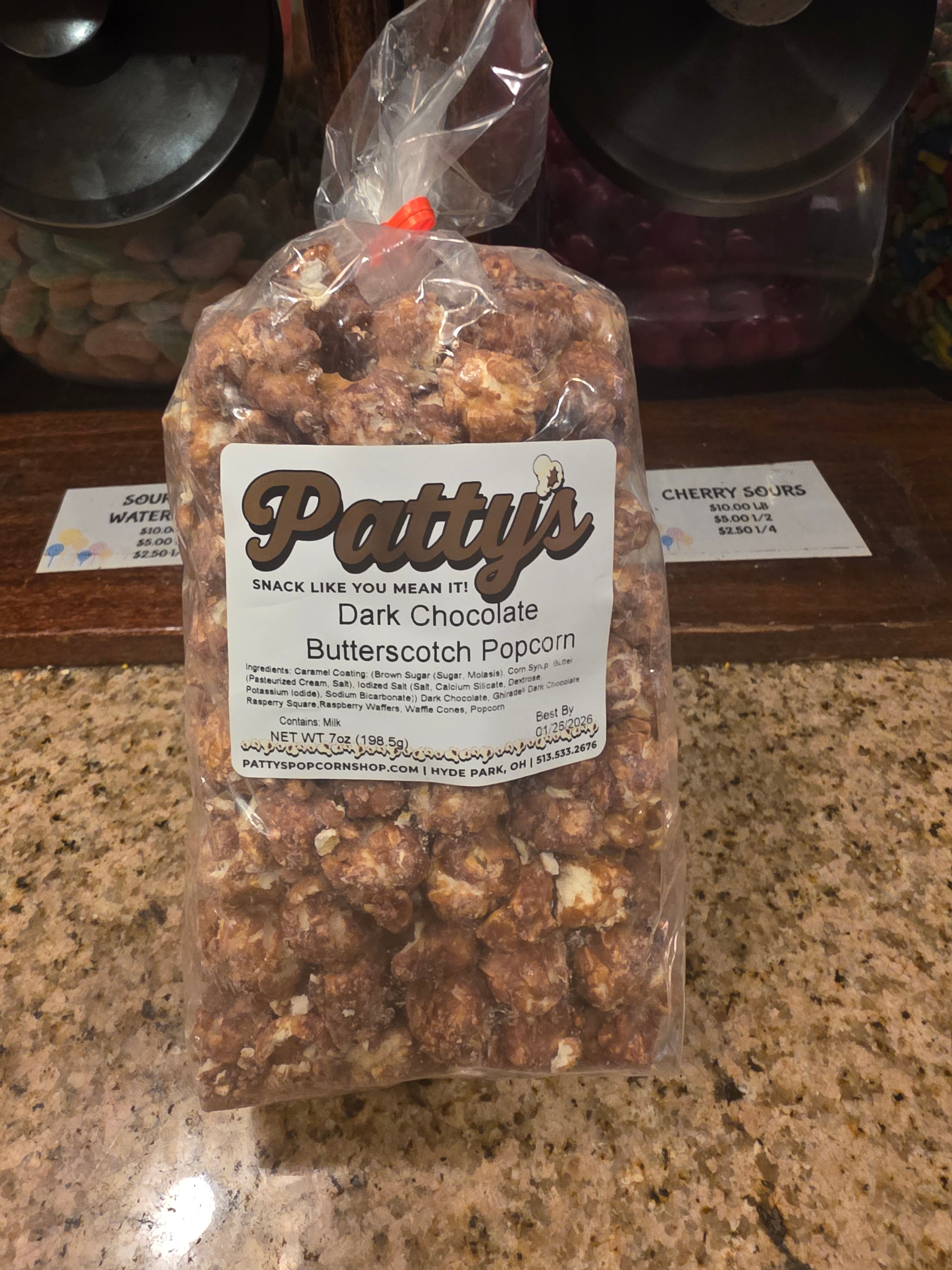 8oz.Dark Choc. Butterscotch Popcorn